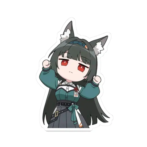 Hoshimi Miyabi Teal Grey Outfit sticker