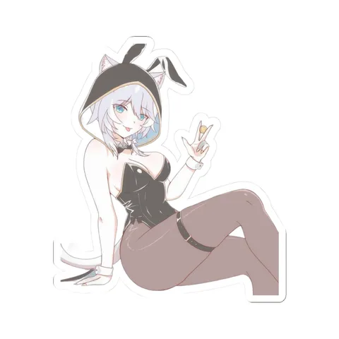 Cipher Bunny Cat Hoodie sticker