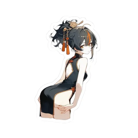 Zhu Yuan Black Orange Outfit — Sticker sticker
