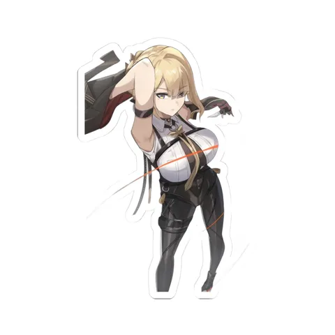 Evelyn Chevalier Holding Blade — Sticker sticker