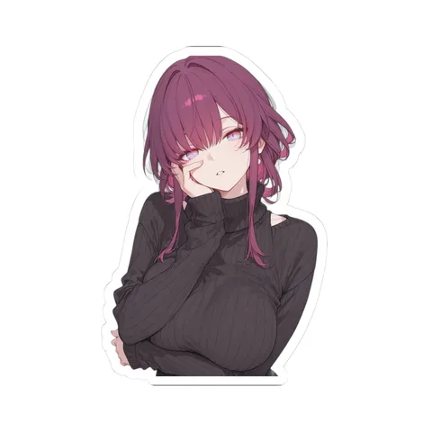 Kafka Black Turtleneck — Sticker sticker