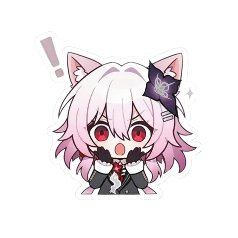 Evernight Surprised Chibi — Sticker sticker