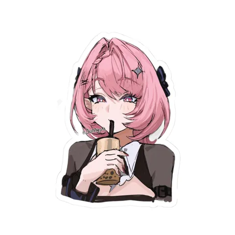 Remielle Dan Drinking Boba — Sticker sticker