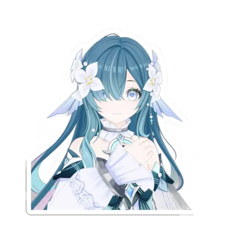 Vodyanitsa White Flower Clips — Sticker sticker