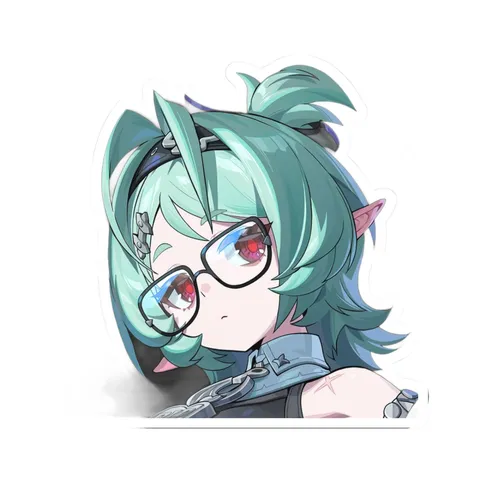 Roxy Black Rimmed Glasses — Sticker sticker