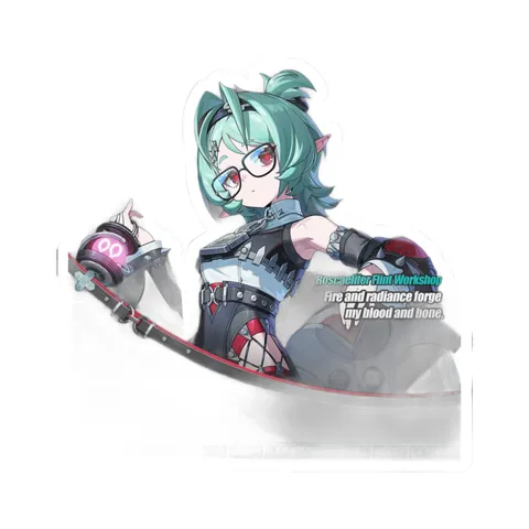 Roxy Ifrita Pryce Green Hair Glasses — Sticker sticker